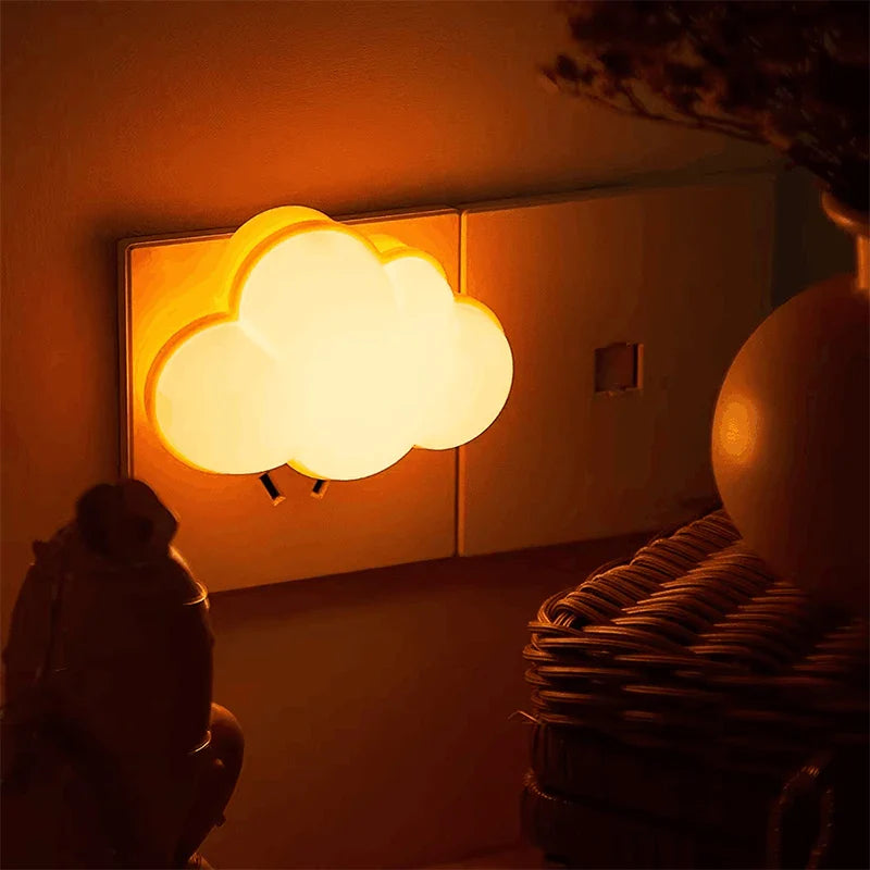 LED Smart Motion Sensor Night Light | Plug In Auto On/Off Cloud Lamp for Kids Bedroom