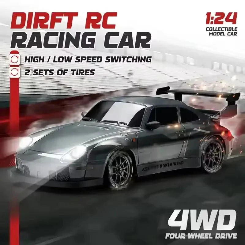 4WD Remote Control Drift Car - 1:24 Scale High-Speed Racing Car, 2.4G Radio, 20KM/H Mini RC Car for Boys & Teens