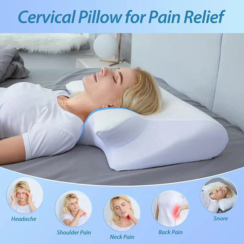 Memory Foam Cervical Pillow – Ergonomic Neck Support for Pain-Free Sleep