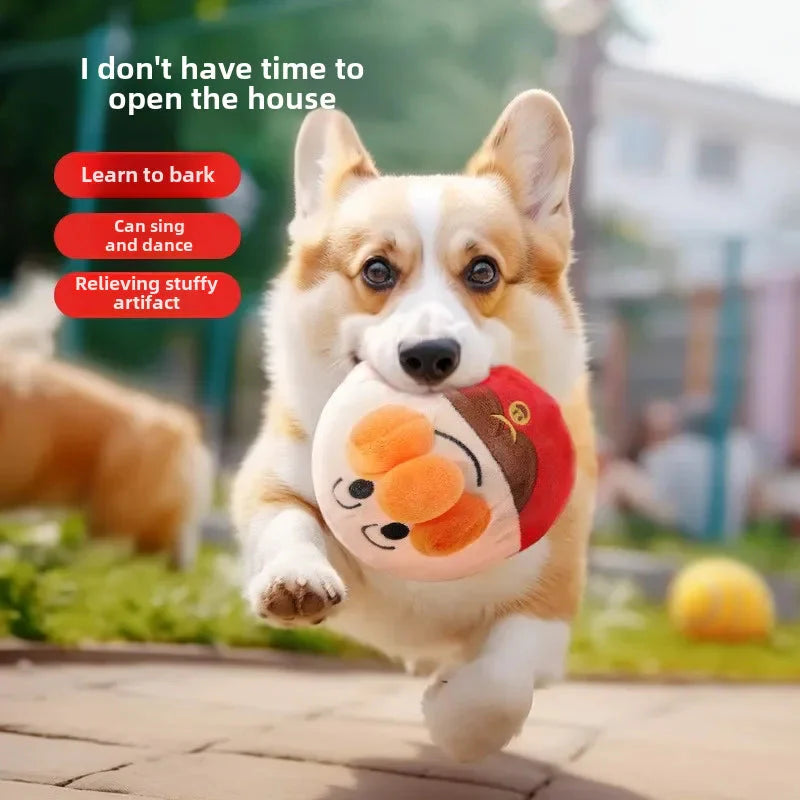 Interactive Electric Plush Jumping Ball - USB Rechargeable Dog Training Toy with Music