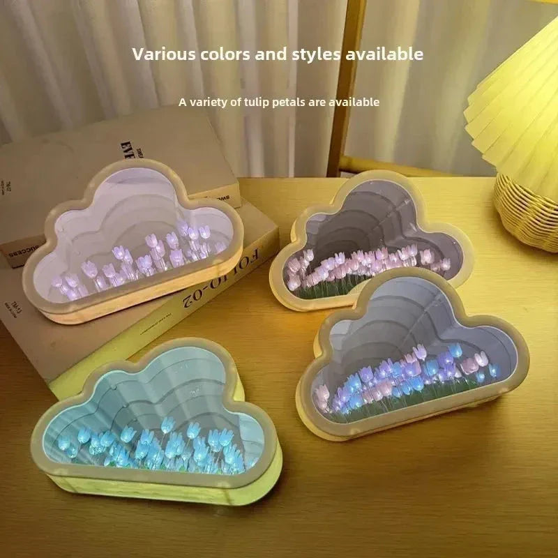 Tulip Cloud Handmade Night Light – Romantic Desktop Atmosphere Lamp