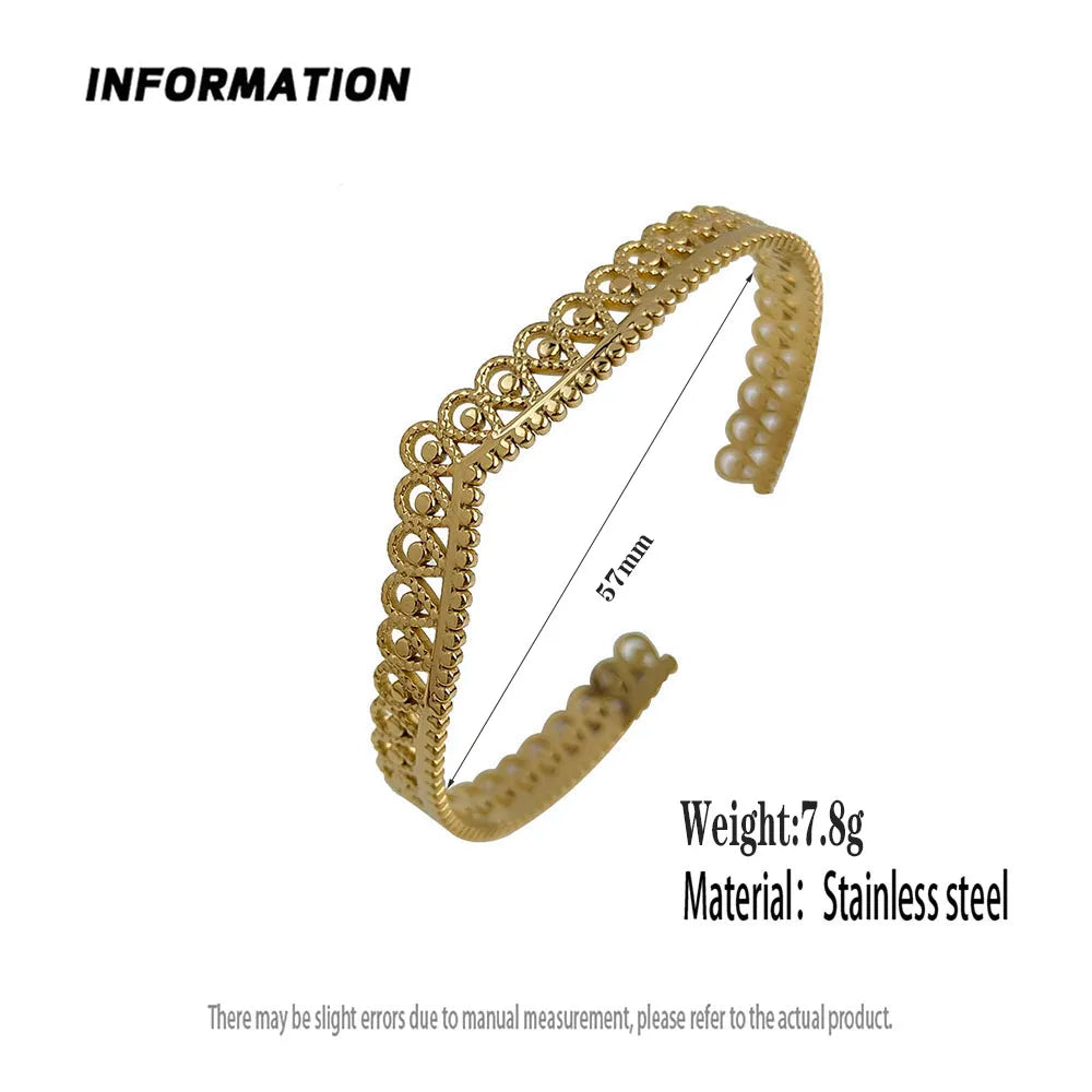 New crown shape stainless steel gold plated 18K bracelet, high quality waterproof silver jewelry, couple gift