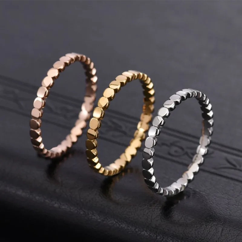 2mm Thin Stainless Steel Round Eternity Ring Wedding Band for Women Girl Size 5-10