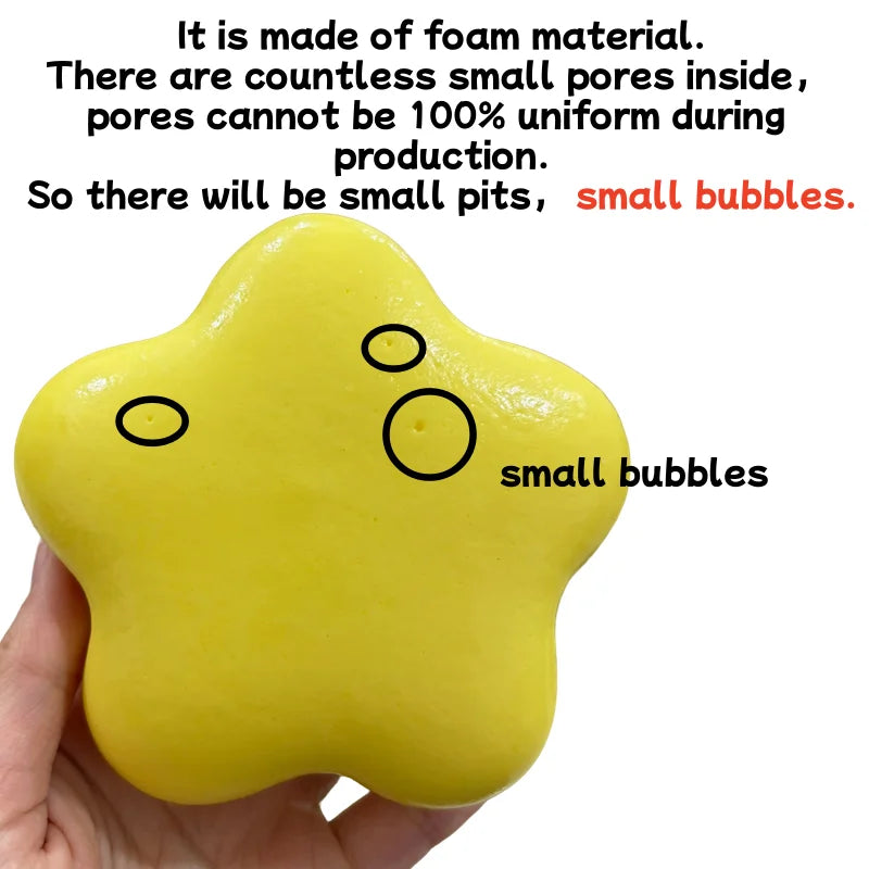 Yellow Squishy Star Fidget Toy | Slow Rising Pinch Stress Relief Sensory Toy