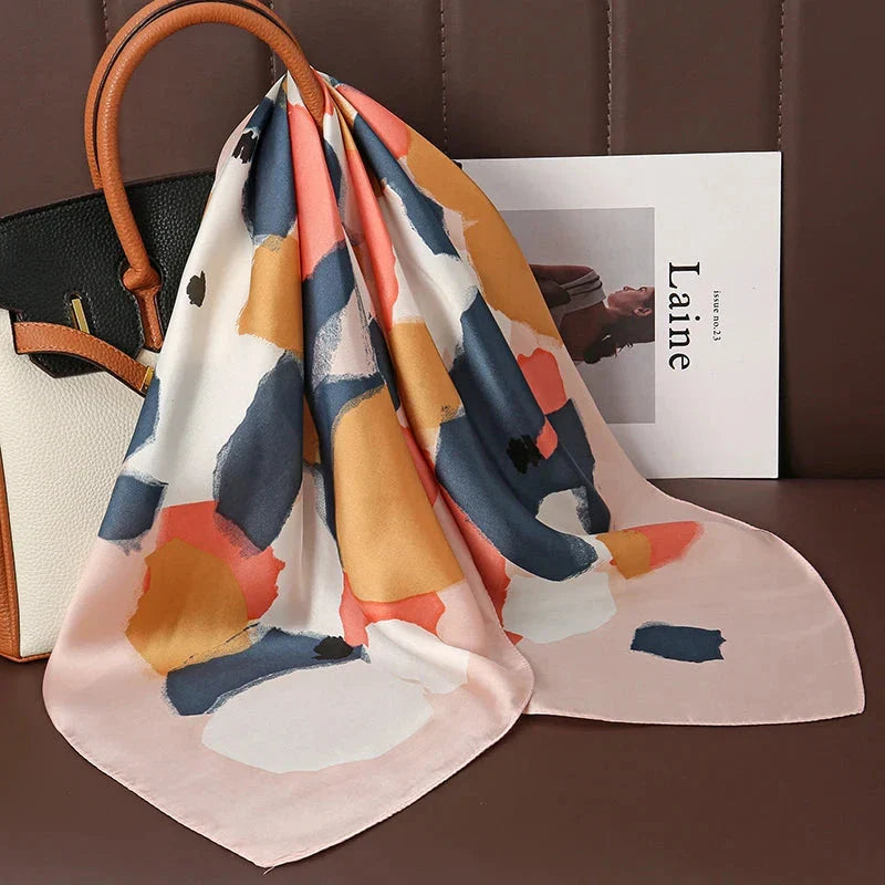 Luxury Satin Silk Square Scarf – Shawl, Hijab & Fashion Wrap 2023