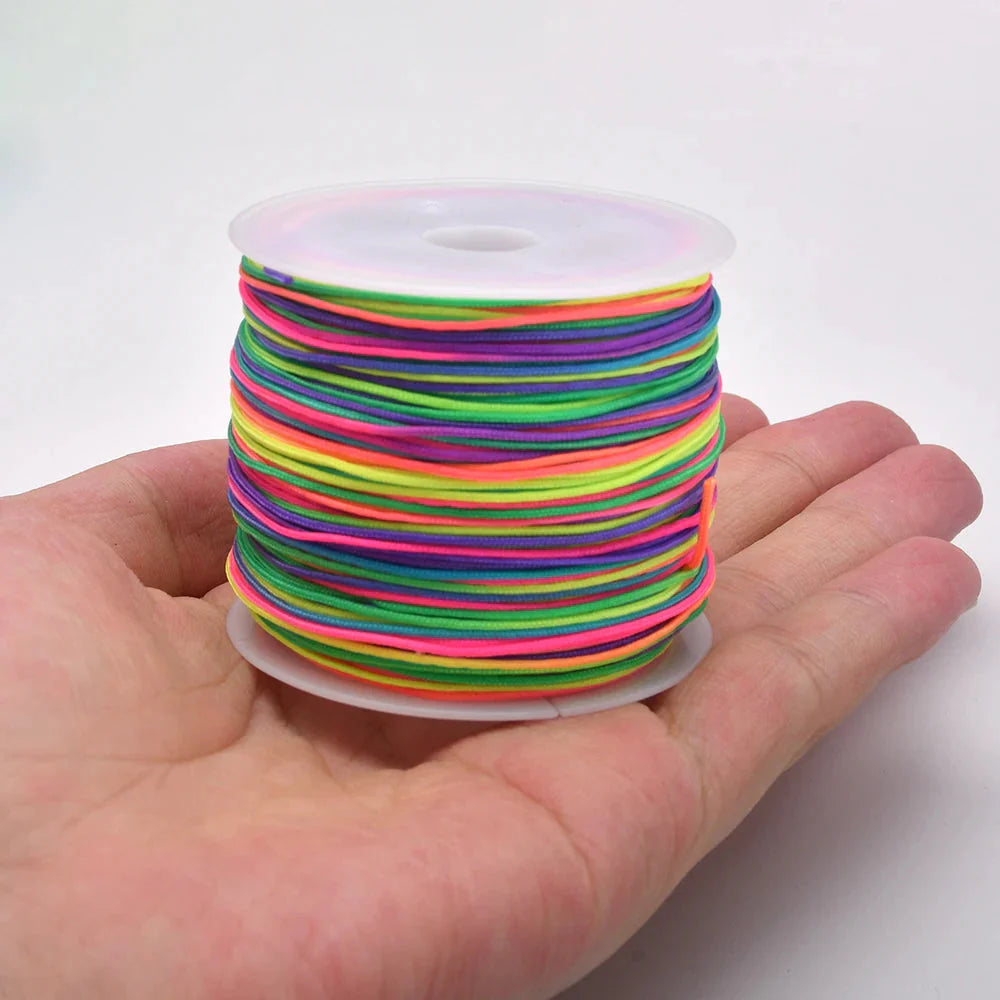 50 Yards 0.8mm Braided Nylon Cord – Durable Satin String for Jewelry Making, Beading, Macrame, Chinese Knot & DIY Crafts