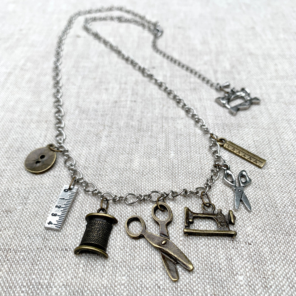 Silver Vintage Sewing Charms 8pc Set