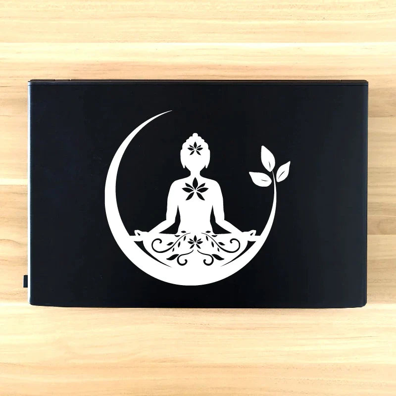 Buddha Chakra Peace Love Good Vibes Vinyl Sticker | Zentangle Mandala Laptop Decal