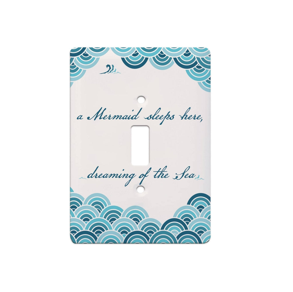 A Mermaids Sleeps Here Ceramic Single Switch Floater Plate