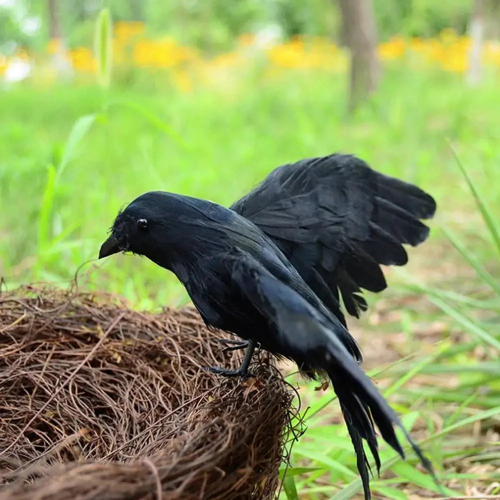 Artificial Black Crow | Halloween Decoration Prop
