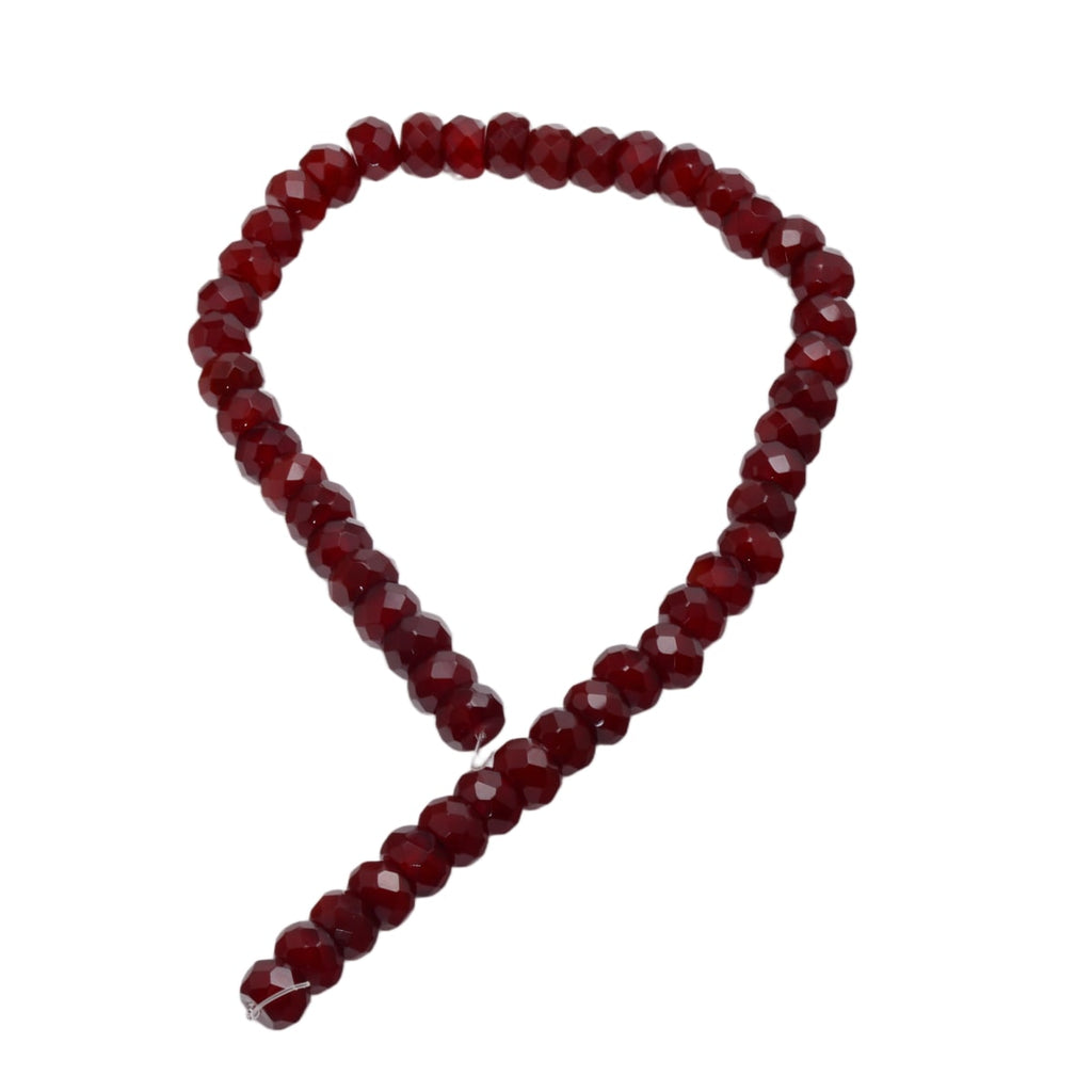 Natural Garnet Faceted Rondelle Beads 8x12mm - Premium Deep Red Gemstone Strand