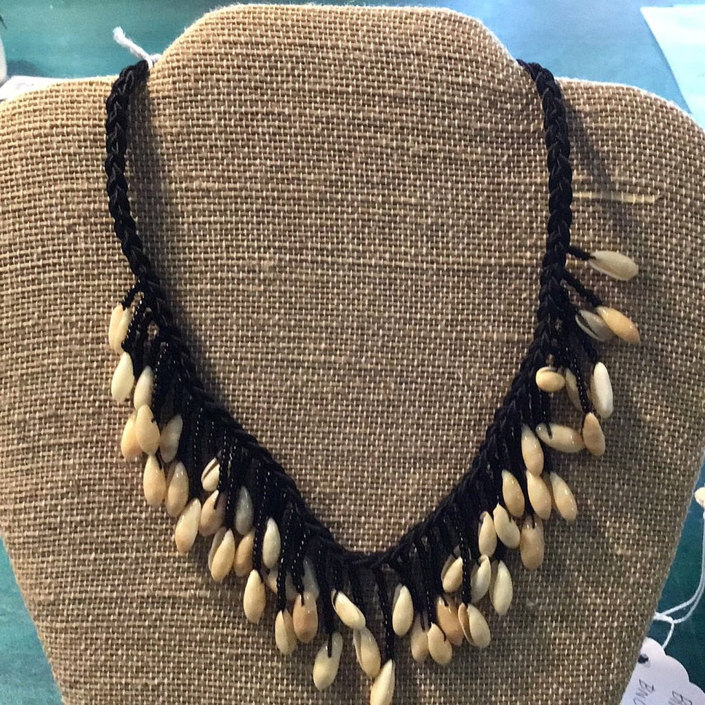 Beaded Rice Shell Necklace and Bracelet