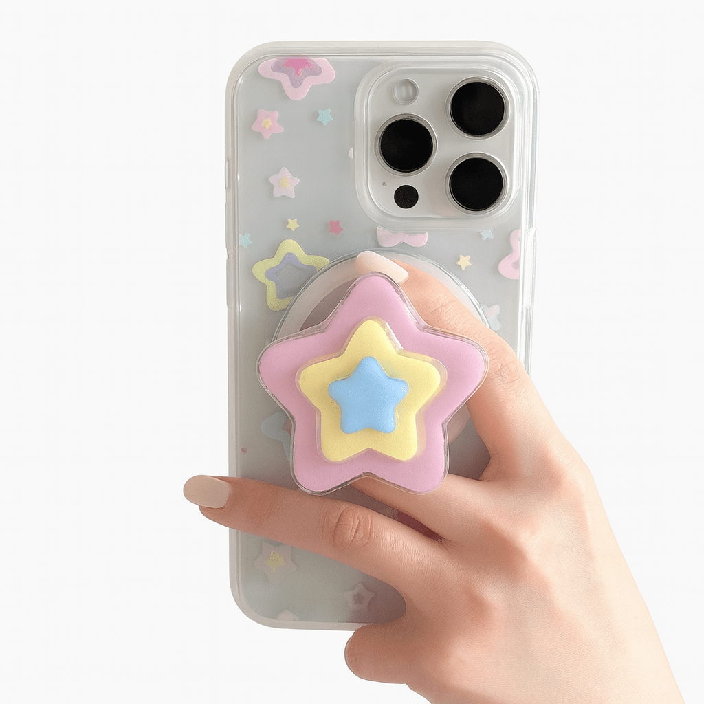 3D Star Magnetic Phone Grip | Foldable Ring Holder and Kickstand
