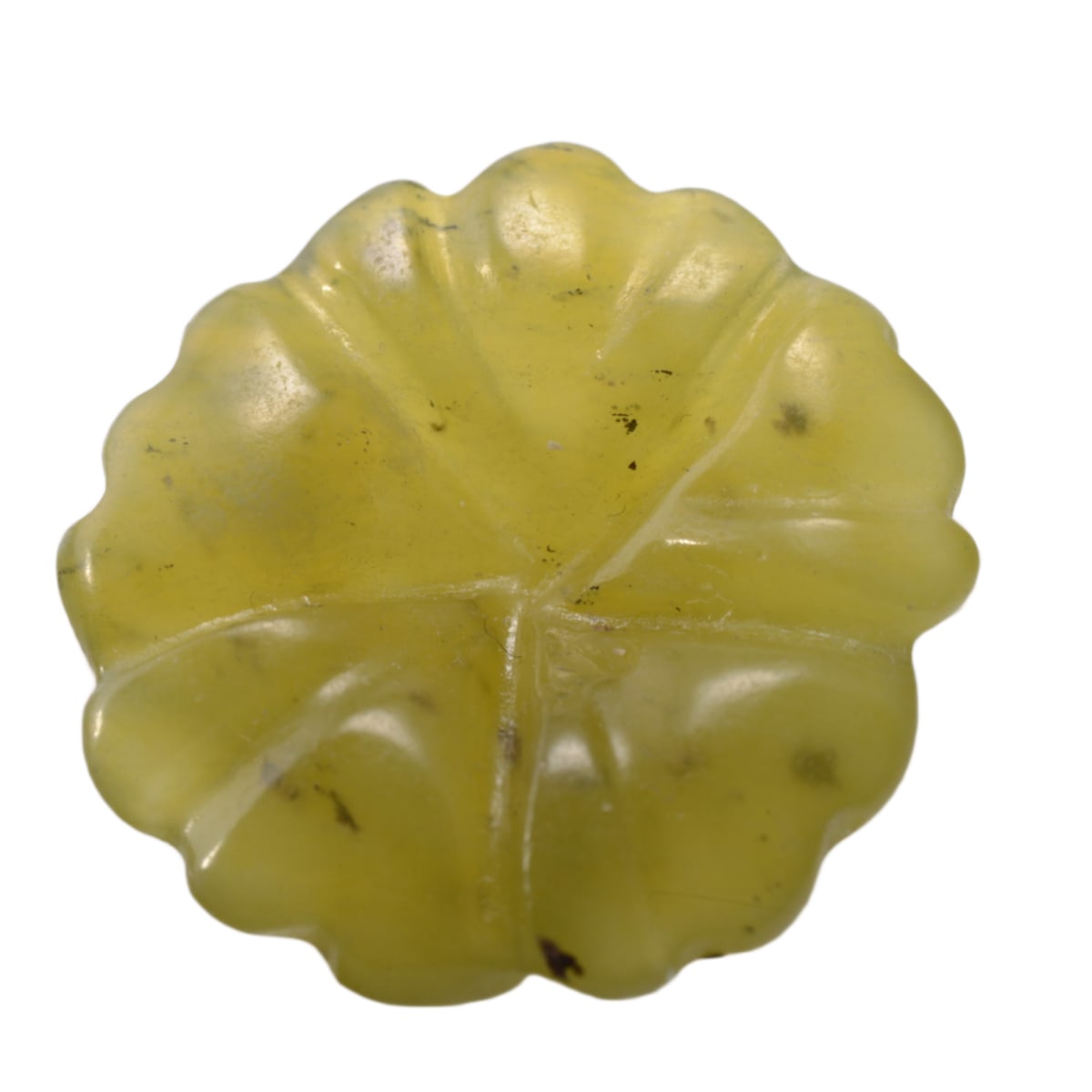 Natural Olive Jade Carved Flower Beads 9x21mm - 15.5 Inch Strand