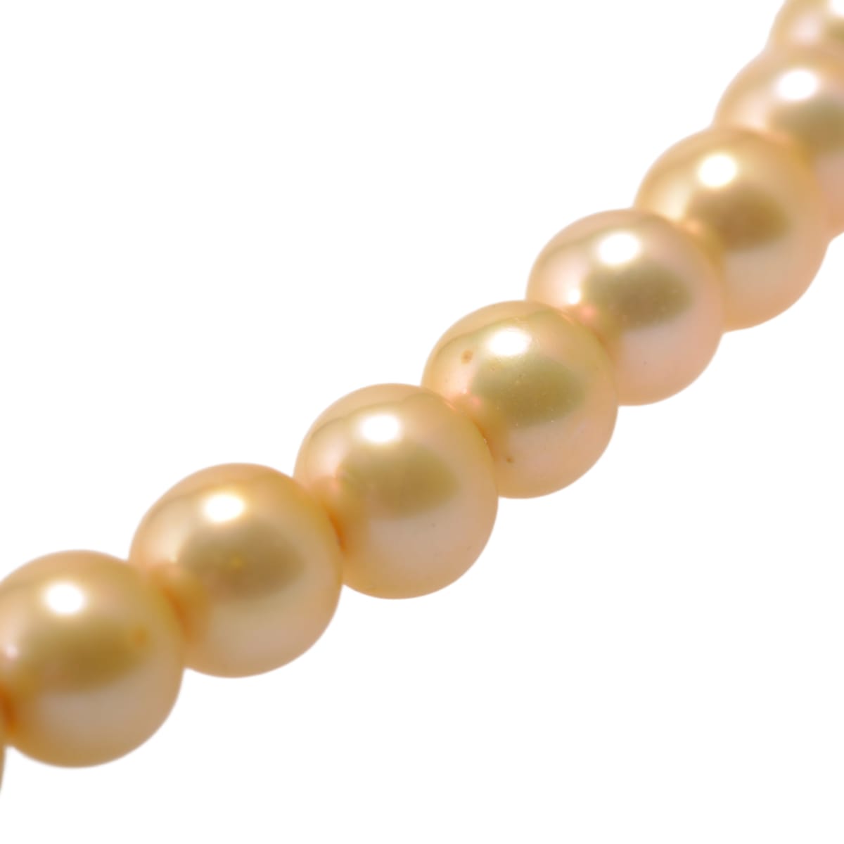 Imitation Golden South Sea Pearl Strand 6mm Round Beads 15.5 Inch Length