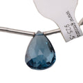 London Blue Topaz Faceted Teardrop Briolette Pair - 9x13mm Natural Gemstone Beads