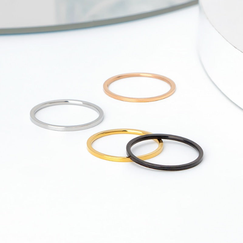 1mm Plain Band Ultra-thin Ring Couple Rings