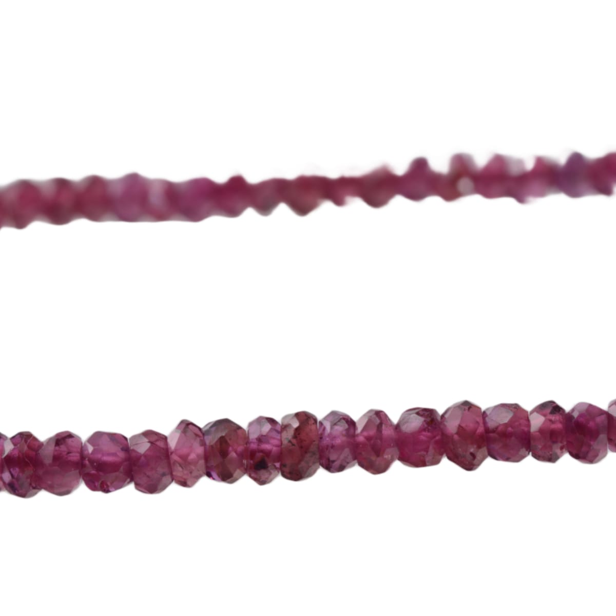 Purple Garnet Faceted Rondelle Beads 14 Inch Strand - Natural Gemstone