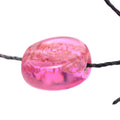 Handmade Lampwork Glass Lentil Beads 13x15mm - Pink Rose Copper Swirl Set of 5