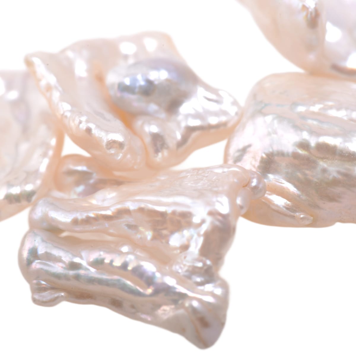 White Freshwater Keshi Pearl Strand 16in - Natural Baroque Pearl Beads