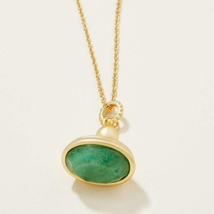 Fob Necklace - 17" Green Aventurine