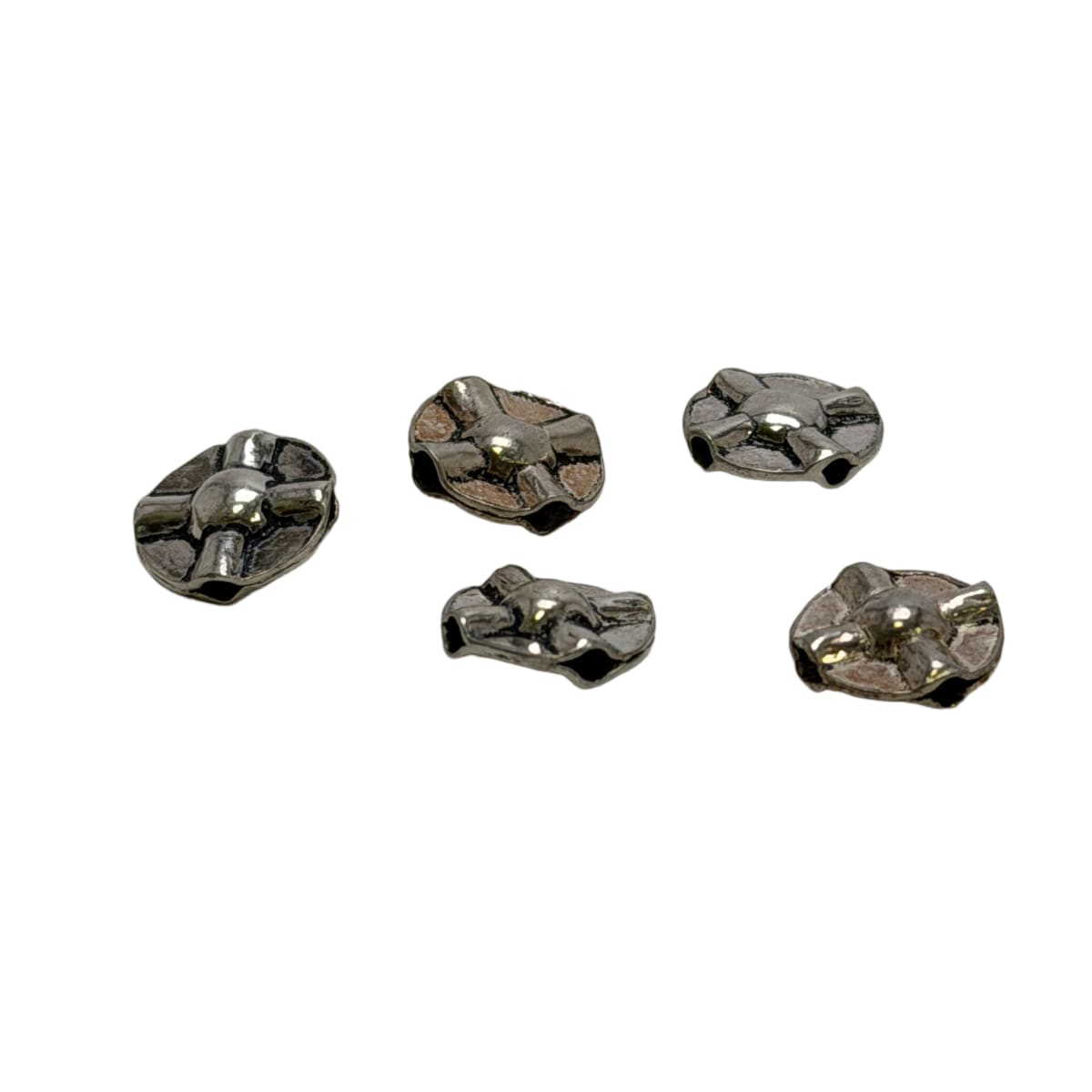 Sterling Silver 4-Hole Spacer Beads 12mm - Cross Pattern Design