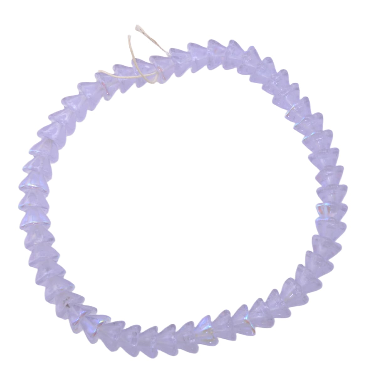 Czech Glass Iridescent Flower Cup Beads 9 inch Strand - Lavender Purple AB Finish