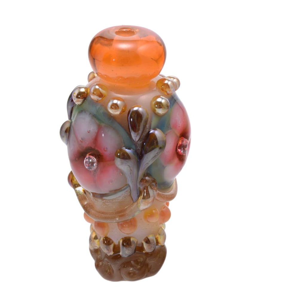 Handmade Borosilicate Glass Art Bead 20x40mm - Leah Fairbanks - Multicolor Organic Sculptural Lampwork Focal