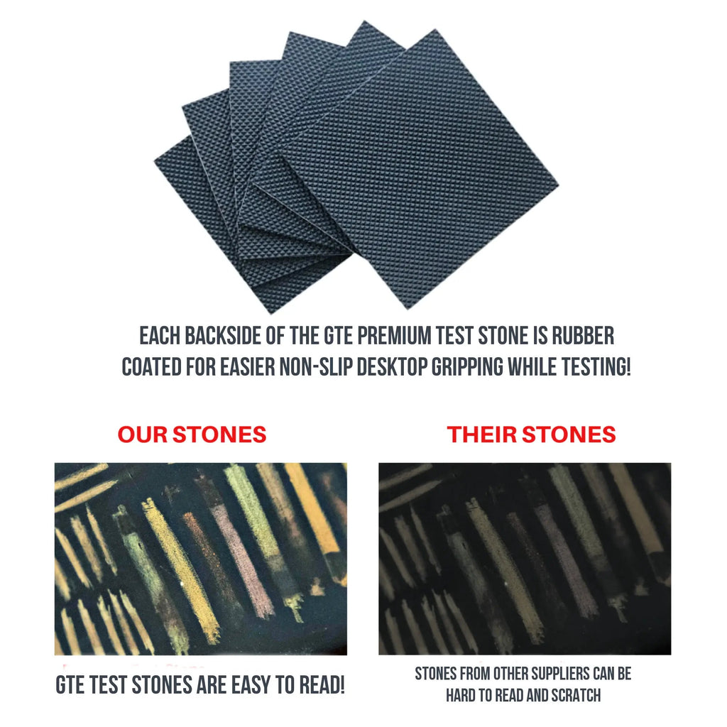 JSP 18K Gold Jewelry Acid Test Kit for Bars Coins Precious Metals w/ GTE Test Stone