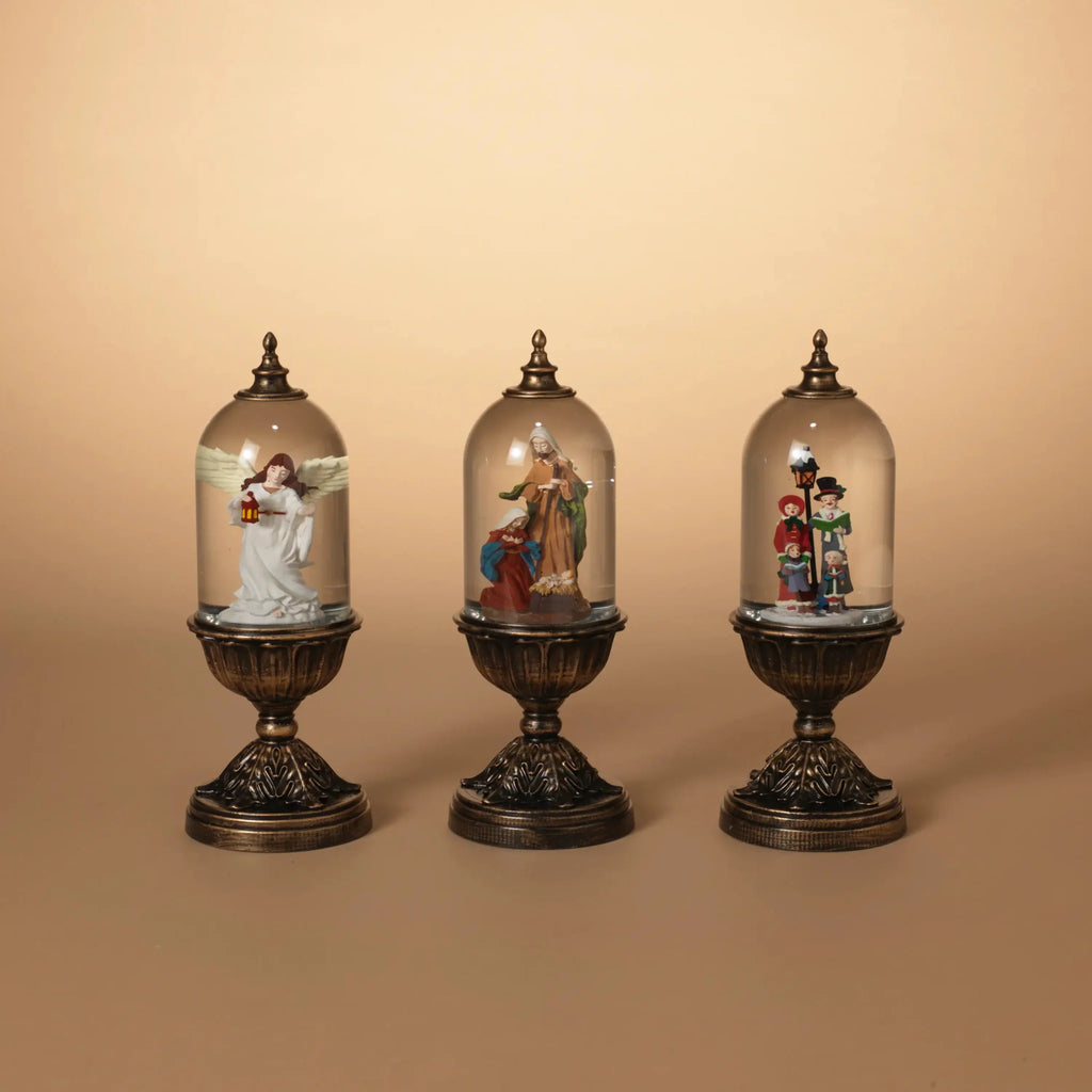 Holiday Lighted Spinning Water Globe - 3 Assorted