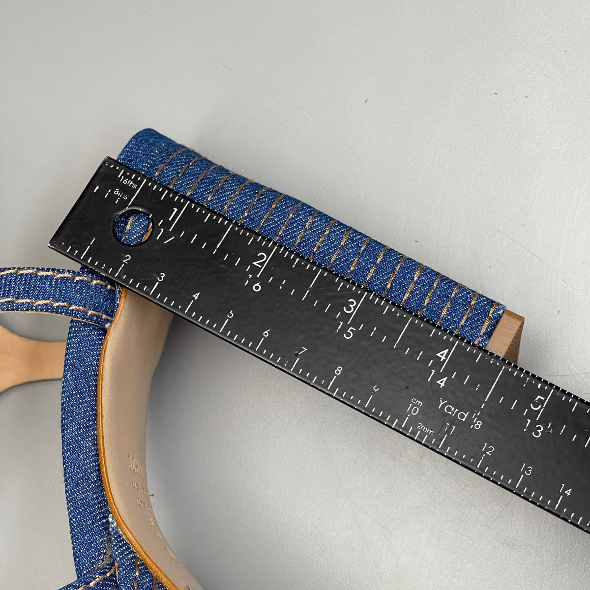 SCHUTZ Keefa Casual Denim Women's 4" Heeled Sandal Platform Blue Sz 6.5B (New)