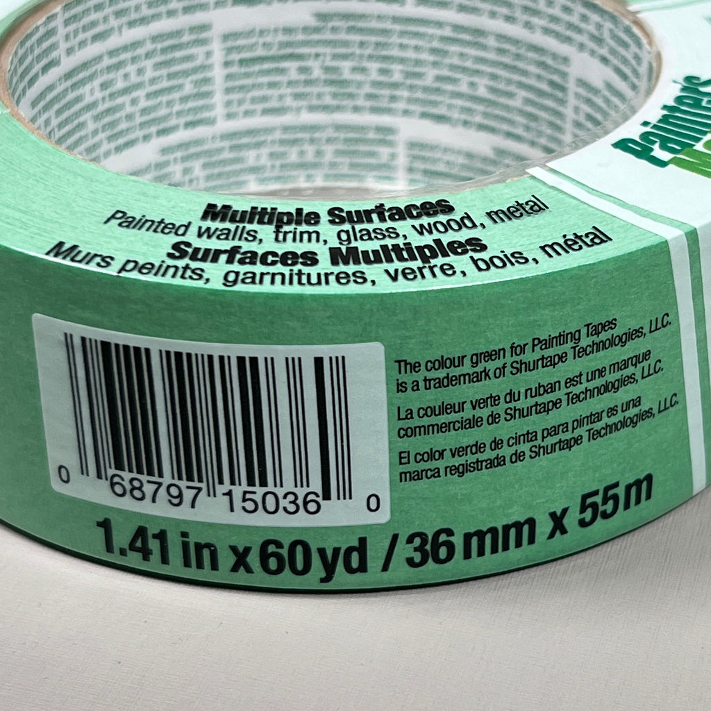 2-PK PAINTER'S MATE Multi-Surface Painter's Tape Green 1.41 IN x 60 YD 332261 (New)