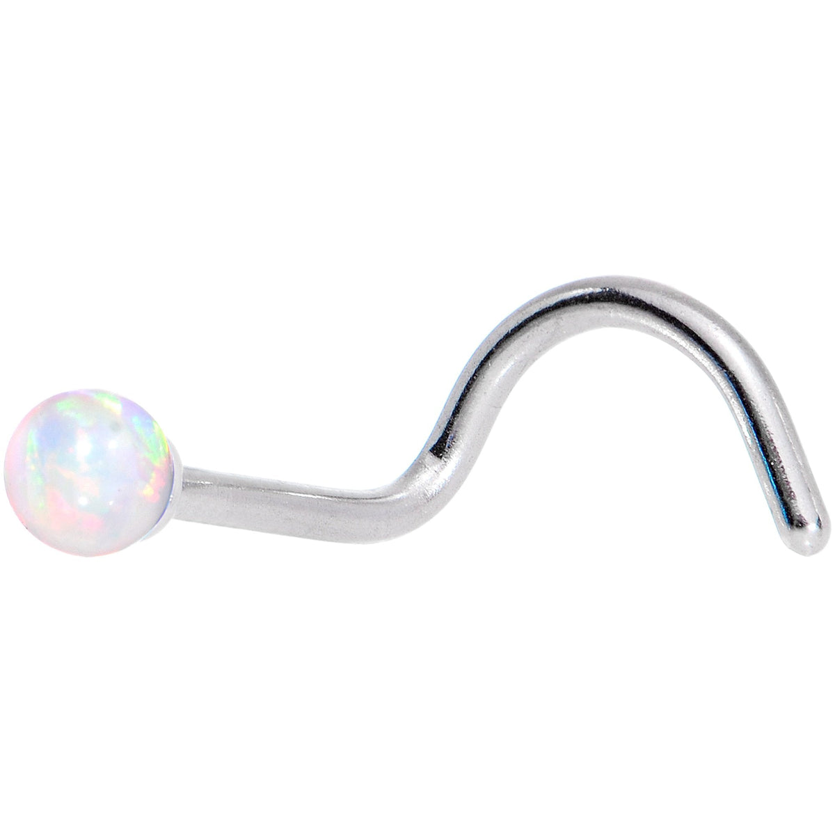 Multi Color 2.5mm Synthetic Opal Ball Left Nose Screw 4 Pack Set