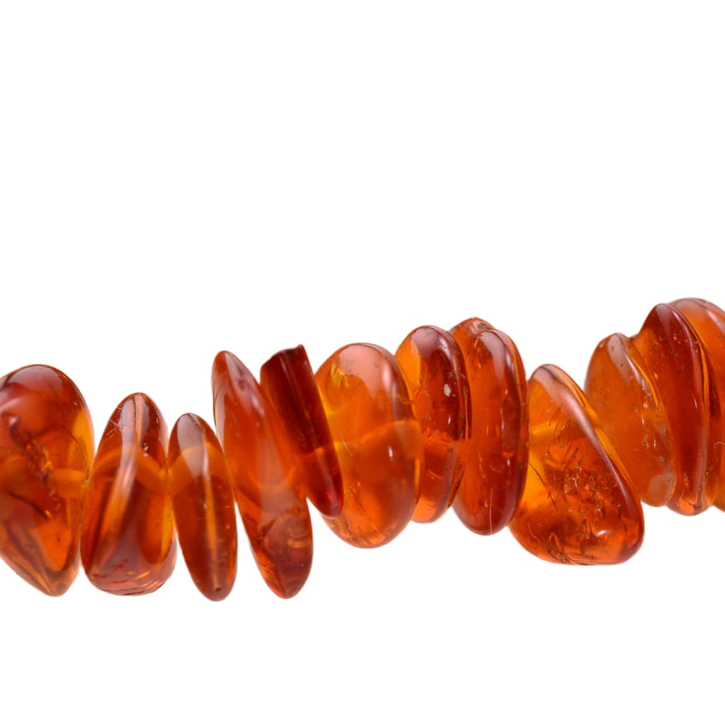 Baltic Amber Resin Chip Beads 15 Inch Strand - Golden Orange Translucent Gemstone Beads