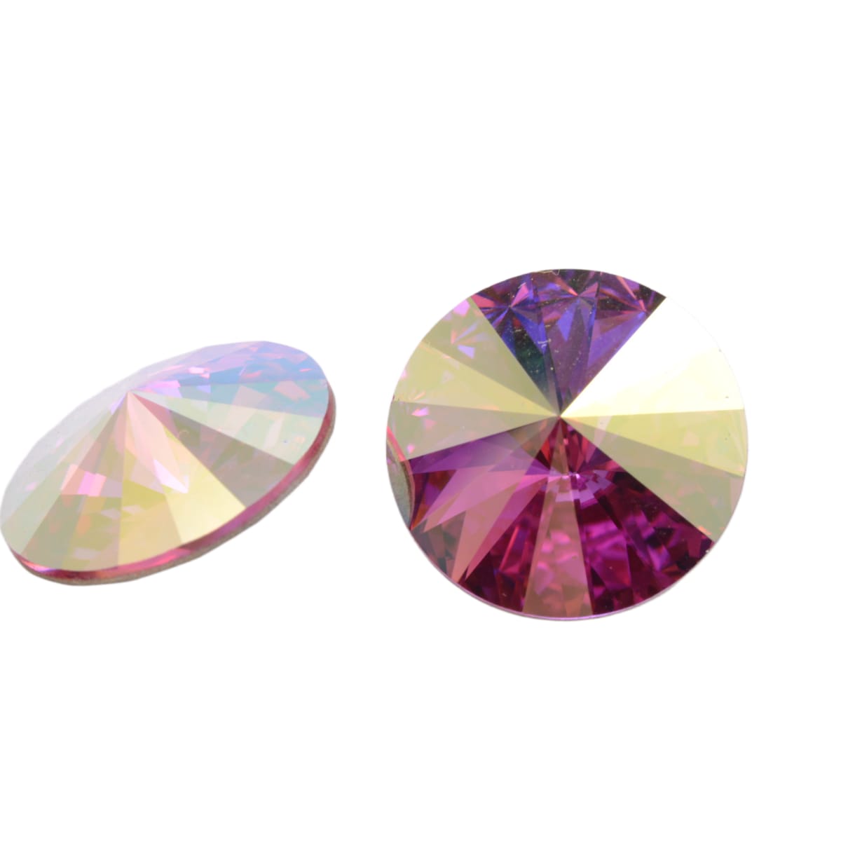 Swarovski Crystal 18mm Round Rivoli in Fuchsia AB - Premium Austrian Crystal