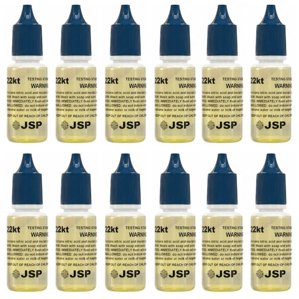 24 JSP Gold Test Bottles - 12 of 10K and 12 of 22K Acid Karat Testing Solution Jewelry Tester for Metals