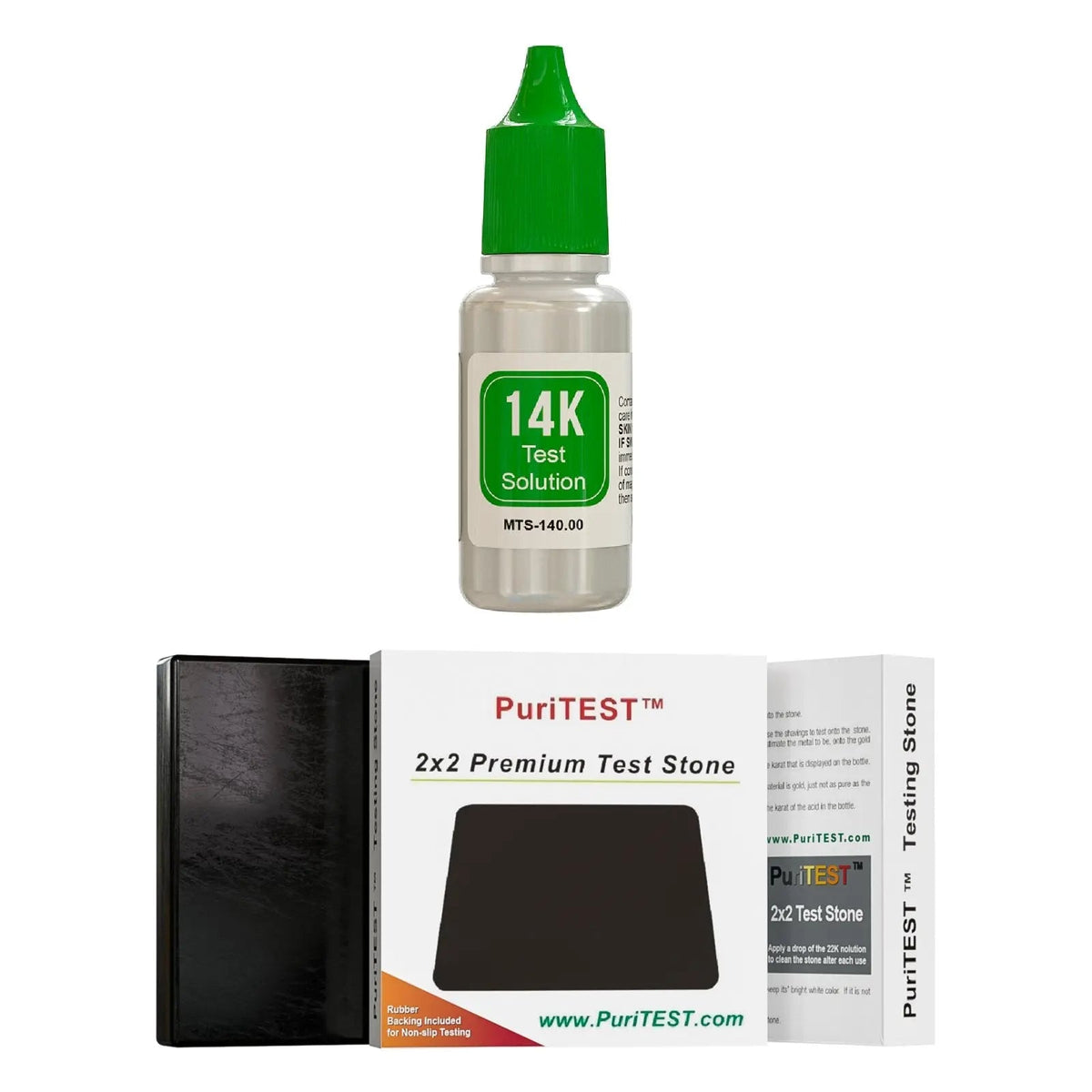PuriTEST Gold 10K 14K & Silver Test Acid Tester Kit 999 .925 Sterling Testing Stone Detect Precious Metals Detector