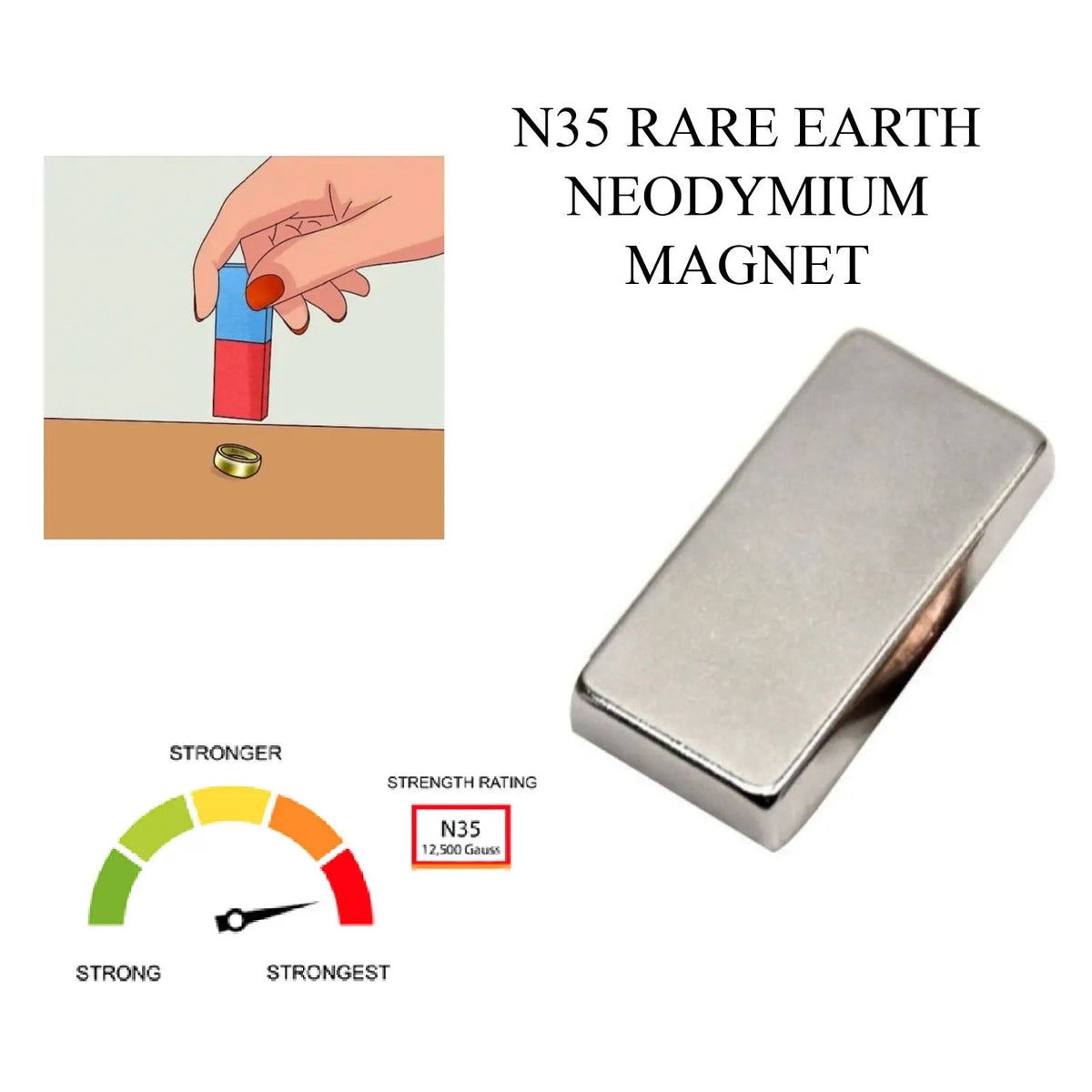 PuriTEST Gold Jewelry Testing Acid 10k 14k 18k Kit Tester N35 Earth Magnet Check Detect Precious Metals