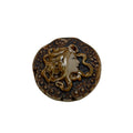 Ceramic Art Nouveau Lady Portrait Focal Pendant 38mm - Porcelain Carved Charm