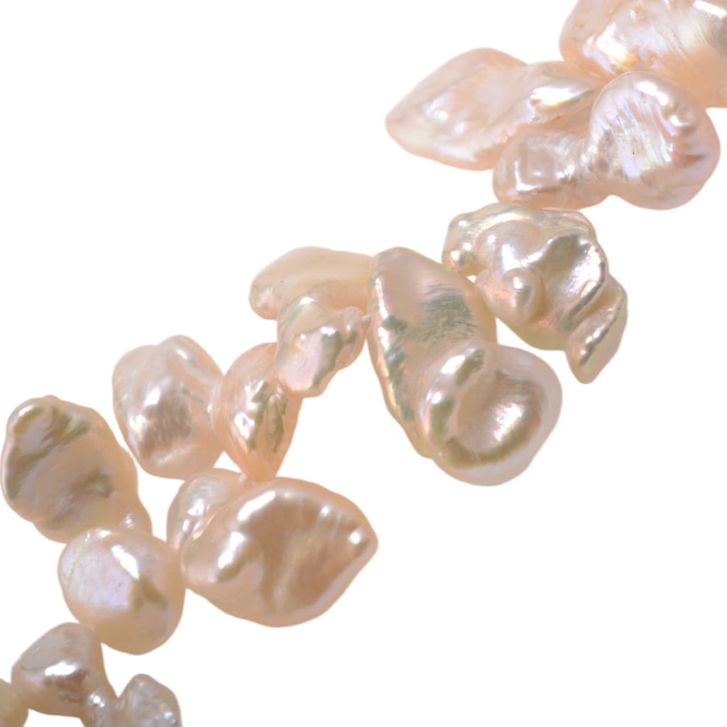 White Freshwater Petal Pearl Strand 16in - Natural Baroque Pearls