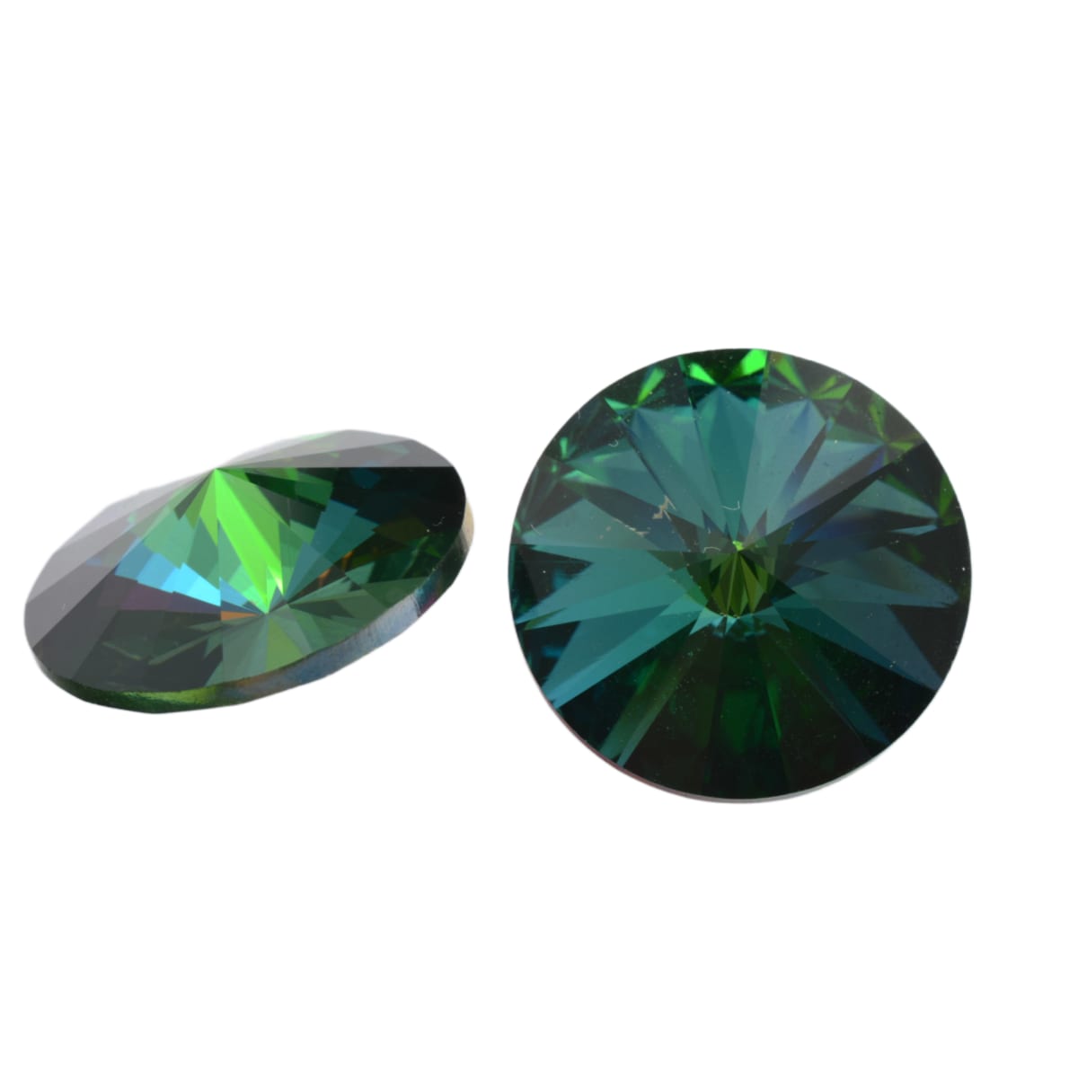 Swarovski 18mm Round Rivoli Crystal in Peridot Sphinx - Premium Faceted Stone