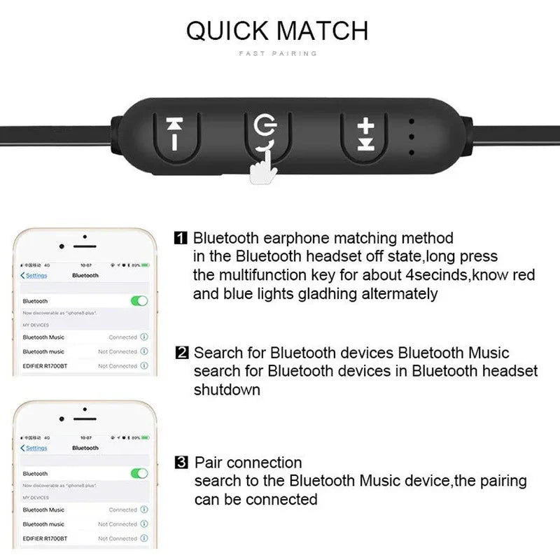 Wireless Bluetooth Neckband Headphones | Sports Earphones with Mic