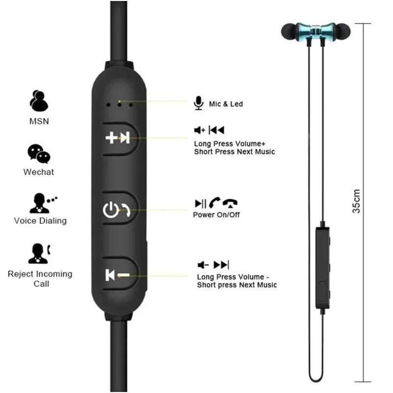 Wireless Bluetooth Neckband Headphones | Sports Earphones with Mic