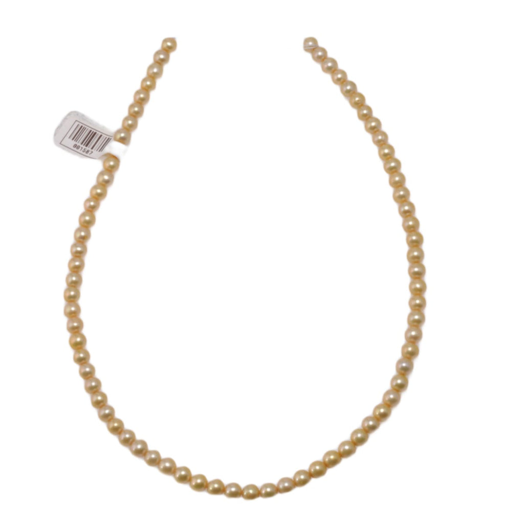 Imitation Golden South Sea Pearl Strand 6mm Round Beads 15.5 Inch Length