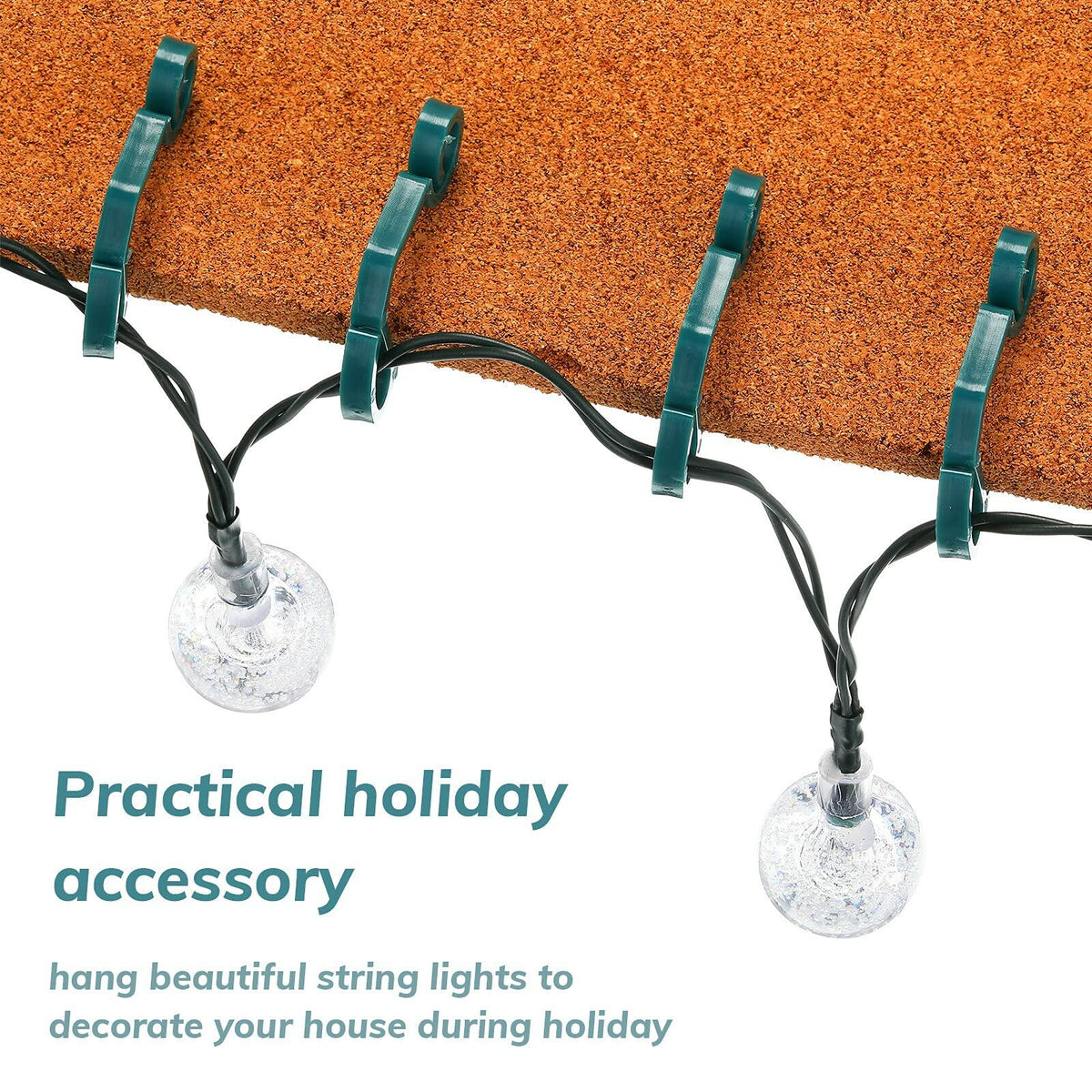 Queekay 100pcs Christmas Light Hooks Plastic Outdoor Clips Heavy Duty