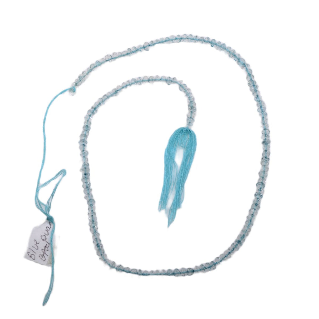 Natural Aquamarine Faceted Rondelle Bead Strand - 14 inches