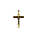 Antique Gold Plated Crucifix Pendant 35mm x 20mm - USA Made Pewter Cross Charm