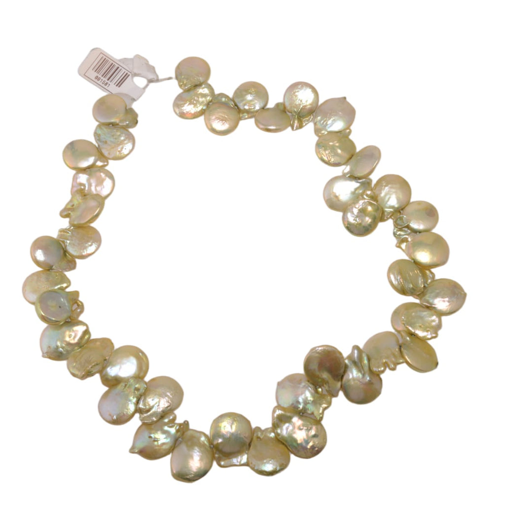 Lemon Keshi Freshwater Pearl Strand 17 Inches - Premium Coin Shape Pearls