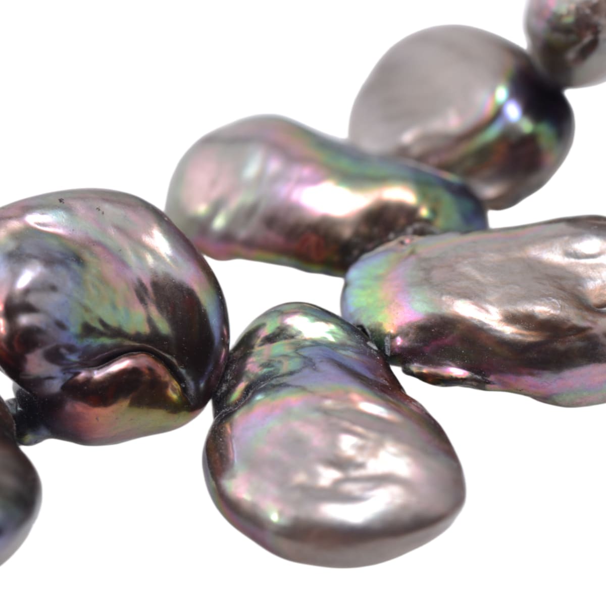 Peacock Keshi Freshwater Pearl Blister Strand 15 inches - Premium Baroque Pearls