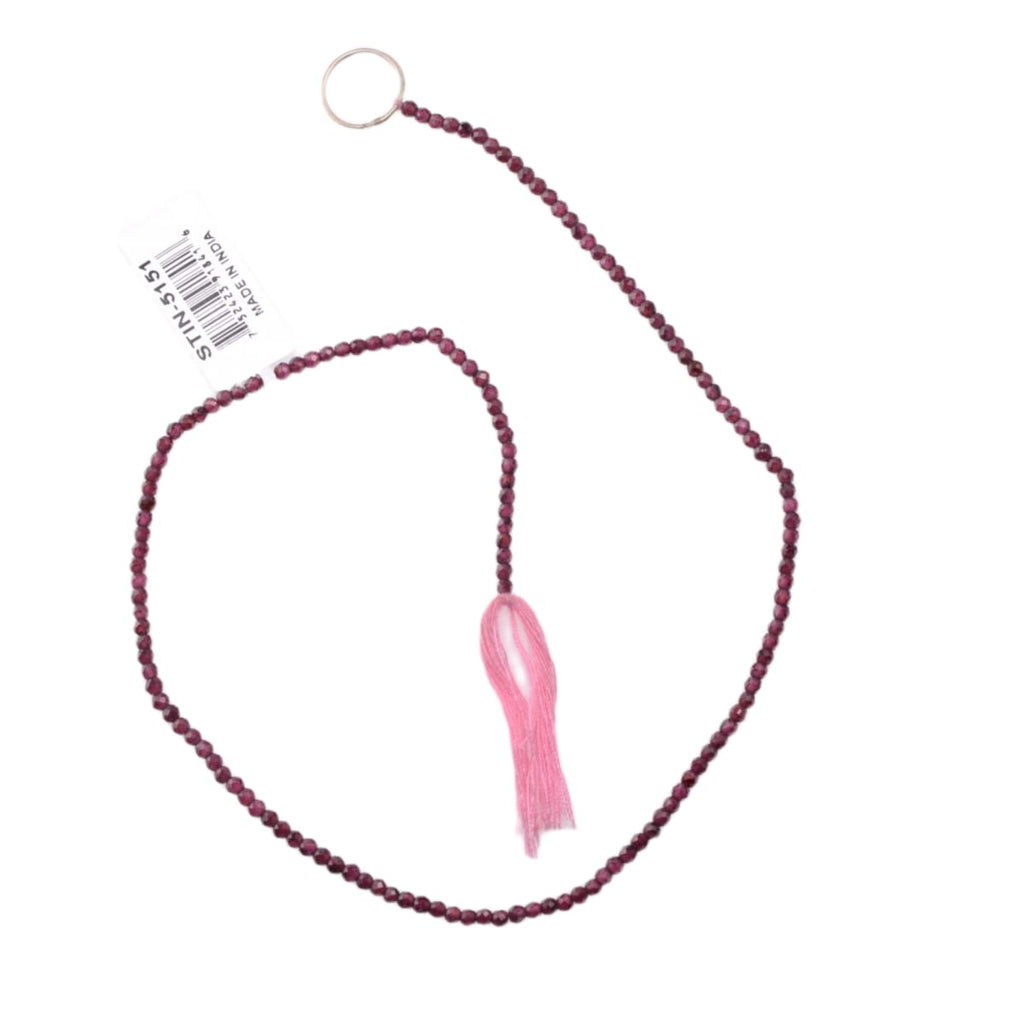 Rhodolite Garnet Faceted Round Bead Strand - Natural Gemstone 12.5 Inches
